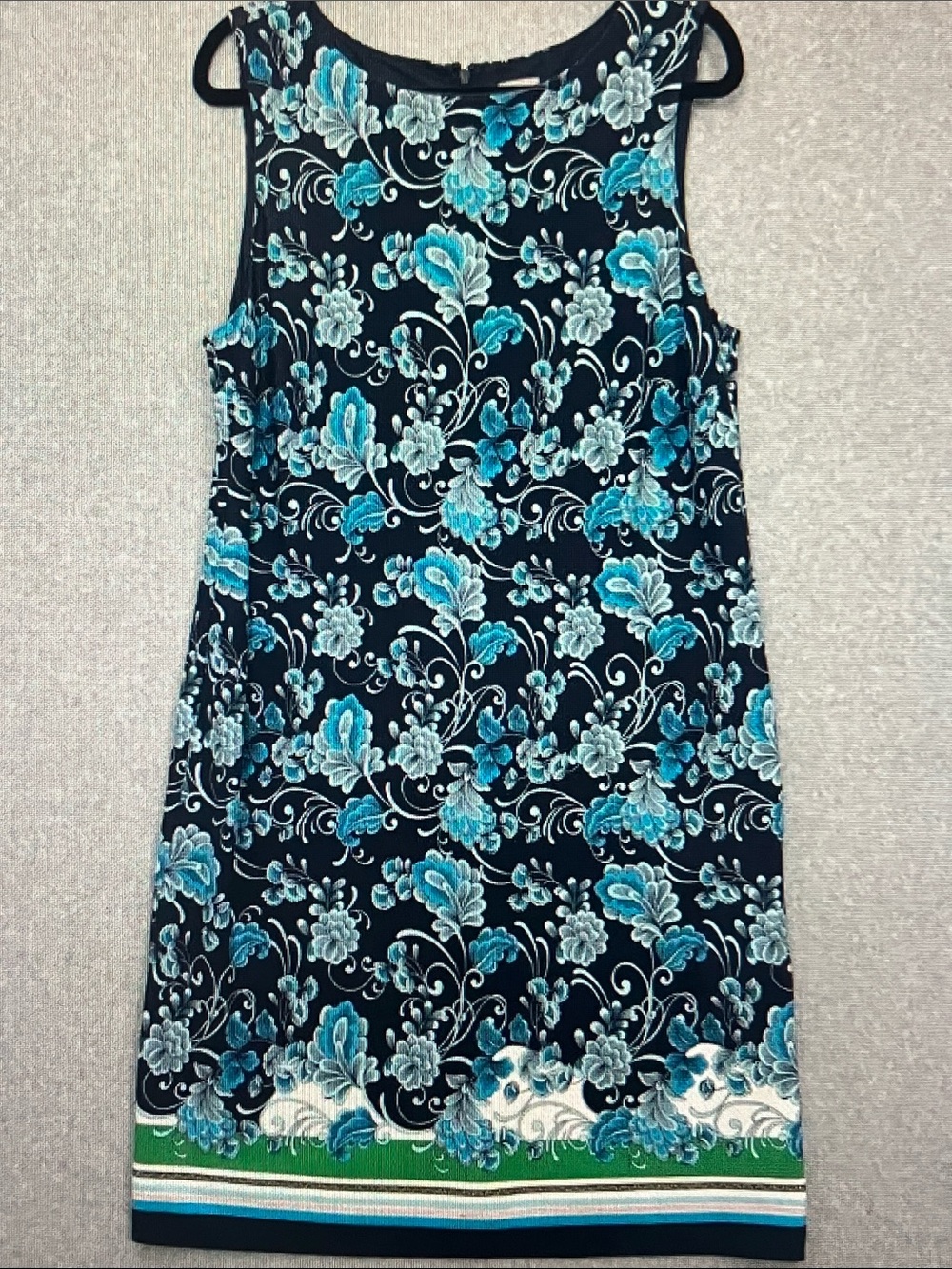 Chico's Navy Dress with Teal & White Floral Print